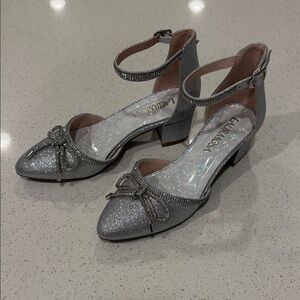 Gray Glitter Kids Dress Shoes